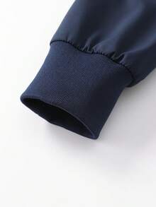 Autumn And Winter Thin New Large Solid Color Jacket Sports Outdoor Business Leisure Stand Up Collar Large Pocket Jacket - Navy Blue - View 3