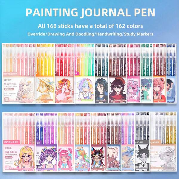 162 Colors Retractable Gel Pens, Fast Dry, Gel Pens Fine Point 0.6mm, Retractable Pens, Cute Pens, Gel Ink Pens, Aesthetic Pens For Journaling, Fine Tip Pens