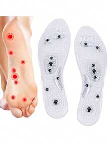 1 对穴位磁力按摩硅胶鞋垫 - 足部疲劳缓解按摩垫，男女通用尺码 35-48、学校、返校、旅行、旅行必需品、家居必需品、水疗、按摩工具、按摩、按摩器、水疗 - 彩色 - 查看 2