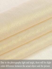 1pc Sheer Gold Glitter Thread Luxury Decorative Curtain,Fall Decor,Autumn Decor,Room Decor - Gold - View 4