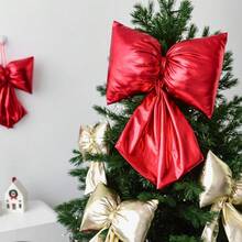 Adorno colgante de árbol de Navidad con lazo de cuero glaseado, decoración del hogar para fiestas, decoración navideña, decoración de invierno para el hogar