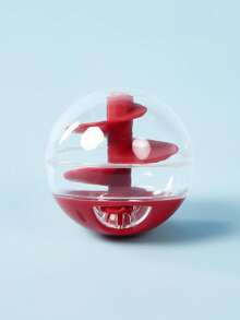 PETSIN 1pc Spiral Ball Shape Food Dispenser Puzzle Feeder, Interactive Slow Feeder Toy For Cats - Red - View 4