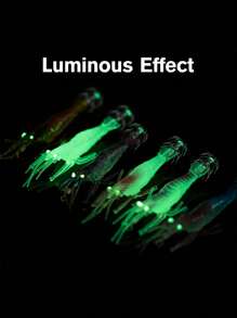 GOTURE Goture 1pc Luminous PVC Simulation Shrimp Shaped Squid Hook - Soft Bait Lure Lure For Large Shrimp, High Biomimetic Lure Lure For Lure Fishing