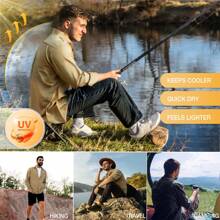 CAMEL CROWN Men's Long-Sleeve Sun-Protection Shirt Outdoor Quick-Drying Hiking Fishing Button-Down Shirt