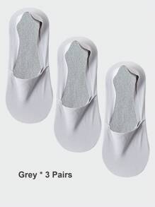 1/3/6 Pairs Men's Solid Bottom Breathable Solf Nylon Upper Low Cut Invisilbe No Show Socks With Non-Slip Gel At Heel, Suitable For Sports Or Daily Use - Multicolor - View 34