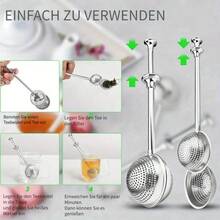 2/4-Piece Set Of 304 Stainless Steel Tea Filters, Push In Teapot Filter With Extendable Tea Separator, Suitable For Baking Powder Screens Used In Offices And Restaurants - 銀色 - 查看 9