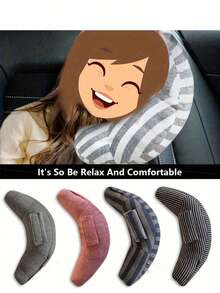1pc Car Headrest Belt Pillow, Car Accessories Neck Pillow For Sleeping, Car Pillow - one-size - View 2