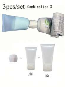 1/2/3/4/6件/套塑料牙膏管和洗面奶适配器及分配瓶，便捷牙膏和洗面奶补充装，化妆品软管瓶，洗面奶胶体软管，牙膏分配工具套装，家居饰品，旅行装 - 彩色 - 查看 11