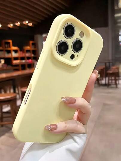 1pc Minimalist Solid Color Full Coverage Shock-Resistant TPU Phone Case, Compatible With IPhone 17/17 Air/17 Pro/17 Pro Max/16, 16 Pro, 16 Plus, 16 Pro Max, 15, 14, 13, 12, 11 Pro Max Series