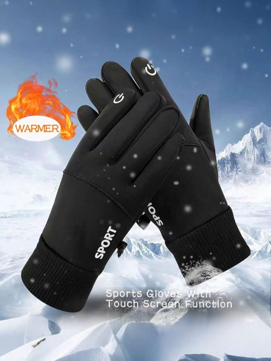 Winter Touchscreen Warm Gloves - Anti-Slip Thick Cycling Running Outdoor Sports Gloves, Durable Material Suitable For Cold Weather And Smartphone Use Arm Warmers Autumn Fall Fashion