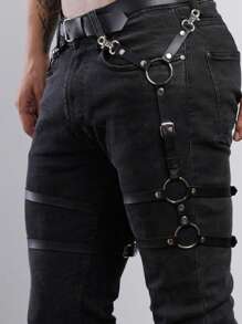 Men's Fashionable Leather Leg Warmers, Gothic Leg Accessories, Jeans Decorations, Mature Leg Warmers For Parties, Ballroom Costumes, Gifts, Sexy Accessories For Men