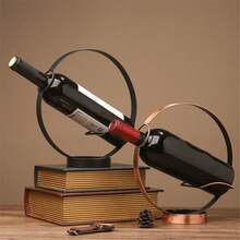 Nrodic Vintage Round Wine Holder Metal Grape Wine Display Rack Bar Chic Champagne Rack Desktop Decor - Multicolor - View 1