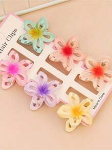 6 Stück Halloween Blumen Muster Party ABS Kunststoff (ABS Harz) 6 Stück Blumen Muster Party ABS Kunststoff (ABS Harz) 6 Stück 4CM bunte kleine Chrysanthemen Haarklammern Blumen Klauen Seitenklauen Halbklauen Hinterkopf Haarklauen Elegante Haarzubehör