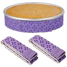 4PCS Cake Pan Strips Heat Protection Belt Bake Even Strip Moist Baking Tool - Purple - View 1