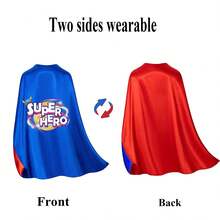 1 Pc Super Hero Capes With 1pc Super Sister Capes Kids Superhero Costumes For Halloween Party,Superhero Capes For Kids With Mask Kids Best Birthday Gifts - Royal Blue & Red - View 6