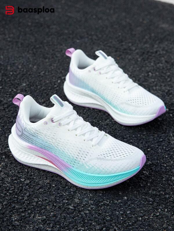 baasploa Four Season Women's Professional Carbon Plate Running Shoes With Thick Soles, Shock-Absorbing And Wear-Resistant, Professional Lightweight Women's Running Shoes. Women's Lightweight Outdoor Breathable Sports Shoes Are Suitable For Running Exercise, Outdoor Sports, And Marathons. Available In Multiple Colors