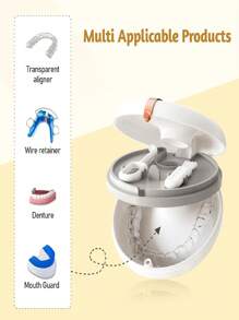 Personalized Custom Name Portable Dental Retainer Box, Denture And Child Orthodontic Appliance Storage Box.
