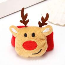 Christmas Papa Circle Plush Decorative Bracelet, Suitable For Christmas Theme Party, Cute Little Gift For Children Christmas Holiday Papa Circle Gift, Styles Randomly Sent