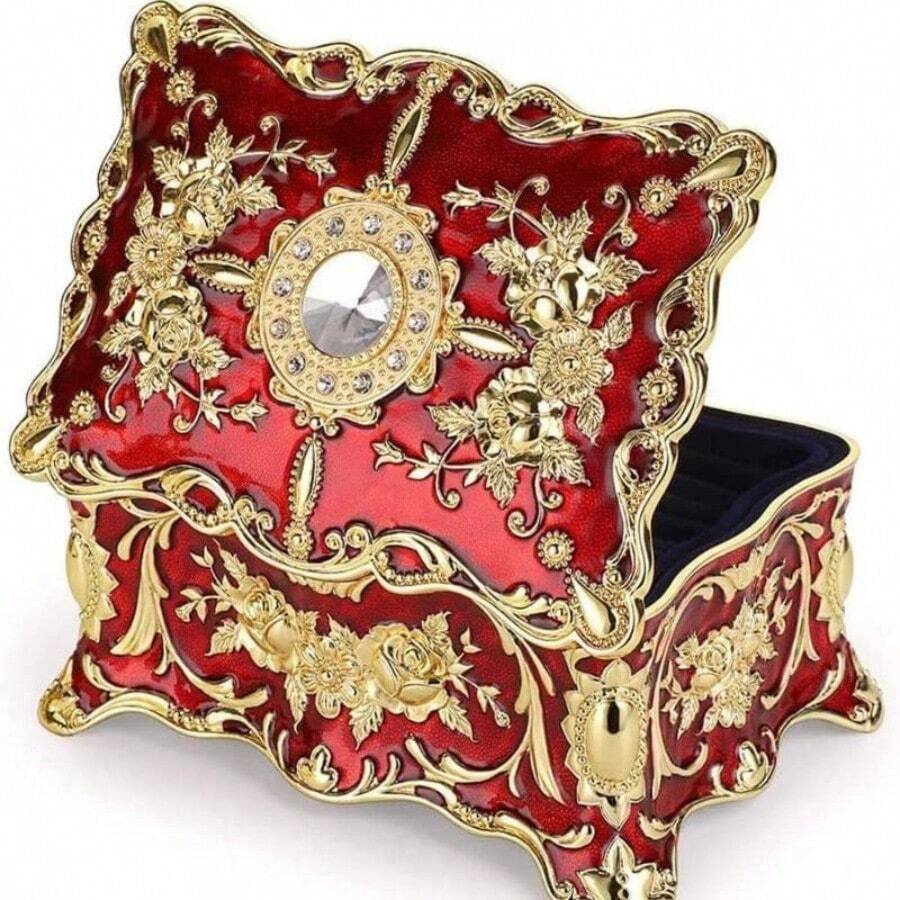 European Style Retro Metal Jewelry Box - Creative High-End Storage For Rings & Necklaces (Gift Idea) - Nhiều màu - Xem 1