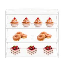 HOHOBLA Acrylic Display Case Countertop Bakery Display Case Cookie Candy Display Shelves Cabinet Showcase For Cupcake Donut Bakery ,Figure Display Case For Collectibles (3 Tiers) [Wonderful Gift For Family&Friends] - Clear - View 9