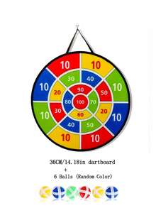 这款大型双面飞镖靶专为儿童设计，是一款趣味十足的派对游戏玩具，配有粘性球和飞镖！内含8个粘性球，适合儿童球类游戏，也适用于室内/室外/花园/棋盘游戏以及各种趣味派对活动。是送给3-12岁男孩女孩的完美生日礼物，也非常适合圣诞节和万圣节！ - 彩色 - 查看 18