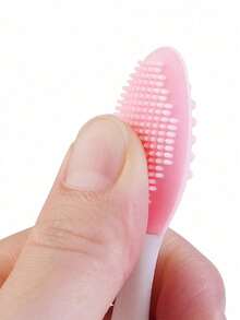 1pc Silicone Nose Pore Cleansing Brush, Exfoliating, Deep Pore Cleansing, Facial Massage Tool, Blackhead & Acne Removal, Pink Lip Scrubber, Skincare, Home Decor, Bedroom Decor, Bathroom, Christmas Gift, Travel, Wedding, Christmas Party, Mother's Day Gift - Multicolor - View 3
