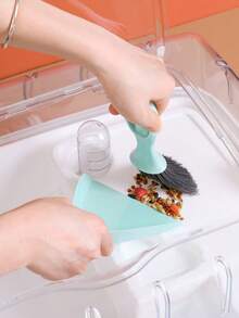 2 件迷你扫帚和簸箕套装，塑料桌面清洁扫帚和簸箕清洁工具 - 彩色 - 查看 9