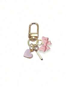 1个粉色蝴蝶字母钥匙扣，合金字母情侣钥匙圈，背包配件，时尚合金吊坠钥匙扣带登山扣，个性化字母钥匙扣，适用于背包、钱包、耳机盒，是送给朋友、家人和情侣的理想礼物。 - 彩色 - 查看 19