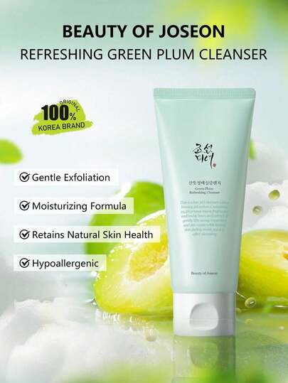 清爽青梅洁面乳，温和泡沫质地，丰富绵密的泡沫，易于冲洗，不紧绷，深层清洁毛孔，温和卸妆，韩妆，韩国彩妆，100毫升/3.38液体盎司。