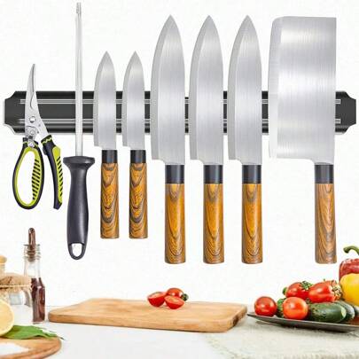 Magnetic Knife Holder For Wall, 7.8in/13in/15in/18.9in/21.6in Magnetic Knife Strip For Kitchen Knives Garage Workshop Tools, Multipurpose Magnetic Knife Rack Bar, Christmas Gift