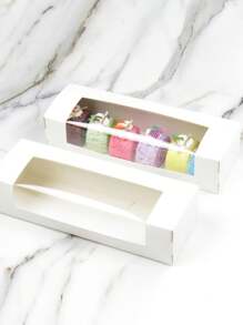 5件/10件马卡龙盒、饼干盒、白色牛皮纸礼品盒适用于蛋糕、饼干、馅饼、甜甜圈