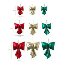 Adorno colgante de árbol de Navidad con lazo de cuero glaseado, decoración del hogar para fiestas, decoración navideña, decoración de invierno para el hogar