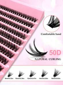 200/300/640 Pcs 80/100/60/50/30 D Thick & Curly 8-16mm Mixed DIY Eyelash Extension Kit, DIY Lower Lashes, Eyelash Album, Large Capacity Soft Individual Lashes, Easy To Create Fluffy & Natural Long Lashes At Home - Black - View 5