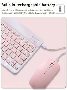 AKKHOO Combos de teclado y ratón - Rosa - Ver 8