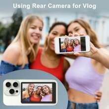 Ein magnetischer, kabelloser Vlogging- und Selfie-Bildschirm, kompatibel mit Smartphones. Nutzen Sie die Kamera Ihres Smartphones für Live-Streaming, unterstützen Sie kabelloses Mirroring und machen Sie ganz einfach Selfies mit der Rückkamera. Die mitgelieferte Fernbedienung macht es noch bequemer. - Schwarz - Übersicht 6