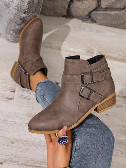 2025 New Thick Heel Women's Ankle Boots, Side Zipper Ankle Boots, Autumn/Winter Boots, Low/Mid Heel Women Shoes, College Student Ankle Boots, Classic Women's Ankle Boots, Versatile Ladies Ankle Boots, Fashion Women Boots, Chelsea Ankle Boots