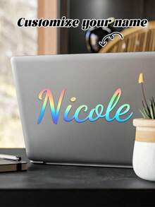 1~5~10PCS Custom Personalized Gold Name & Text Stickers, Provide Various Fonts & Rainbow Gold Effect, Available In S/M/L Sizes, Up To 10 Letters, Showcase Your Cool Personalized, Suitable For School, Water Bottles, Notebooks, Laptops, Study Supplies, Office, Great Gift For Yourself, Son, Daughter, Friends, Couples, Back To School For Teens,Christmas Gift Supplies - Multicolor - View 5