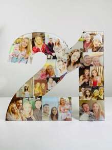 定制圣诞礼物，可定制1至99的数字、2026岁生日照片、A、B、C、D、E字母主题照片、成长照片拼贴画，生日礼物、圣诞照片礼物，母亲节和父亲节的完美礼物，送给爱人和朋友的理想礼物。秋季家居焕新，圣诞装饰，营造温馨家居氛围，办公室装饰，优雅生活