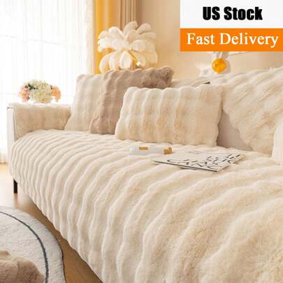 1PC Thick Plush Sofa Cover All-Season Non-Slip Sofa Cushion Slipcover Modern Minimalist Dust-Proof And Washable Cover  Pet-Friendly Protector Fits 1-2-3-4 Seat Sofa  For Room Bedroom Office