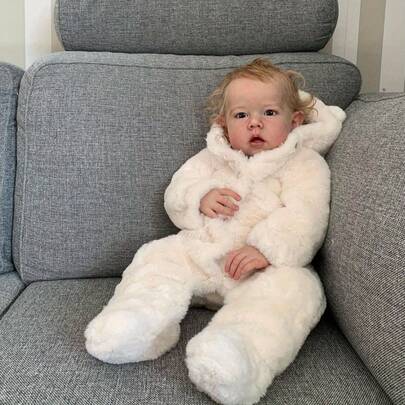 Two Sizes Available, 55cm/70cm, 3D Realistic Skin, Handpainted, Princess Style, Vinyl Limbs, Cloth Body, Lifelike Golden Hair Artistic Doll For Children