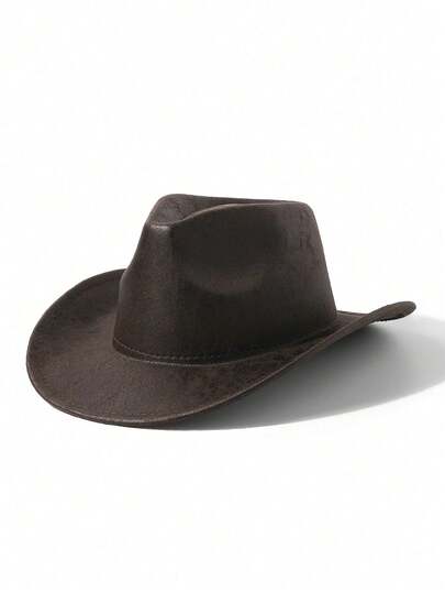 LEAJOURNO. 1 pezzo Cappello da cowboy occidentale unisex di moda per autunno/inverno, colore unito, cappello da mago, cappello a tesa larga, adatto per performance, spettacoli sul palco, costumi