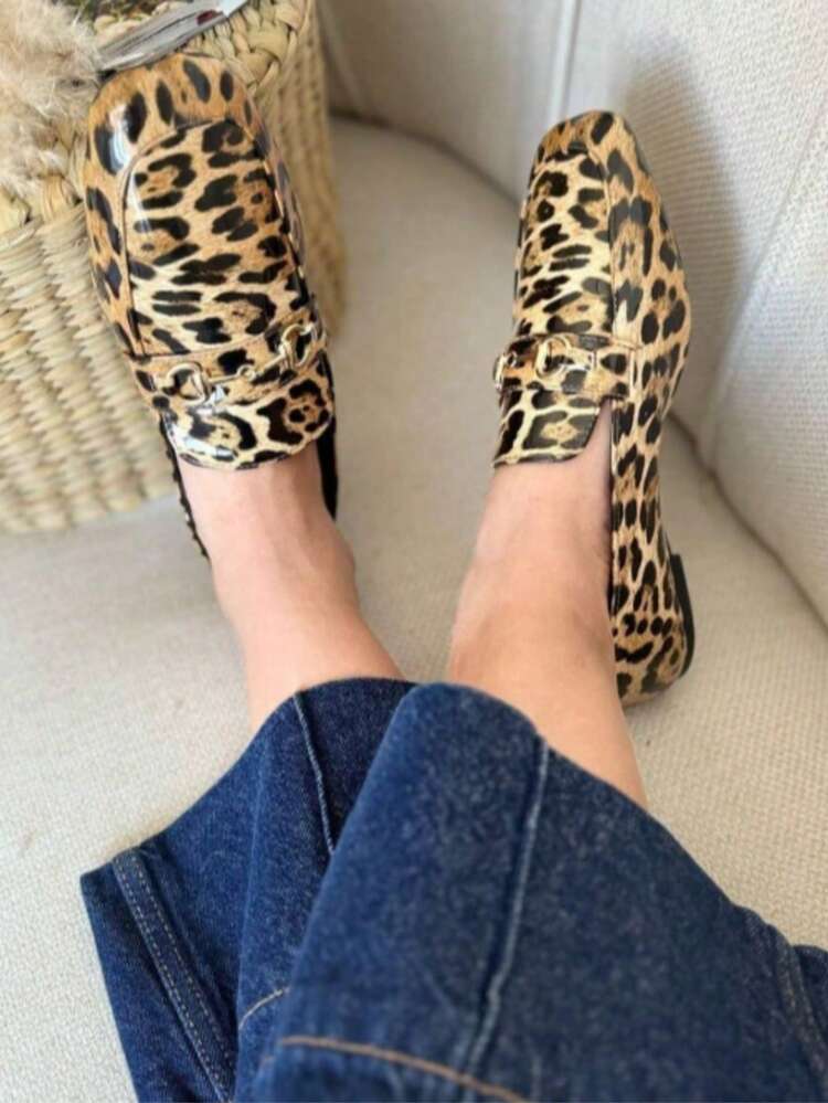 zapatos mujer estilo Bailarinas mules planas animal print Moda 2025 punta redonda 23-26 mx variedad de colores estilos camel cómodos al caminar para exteriores, suela antideslizante bicolor - Camel - Añade 1