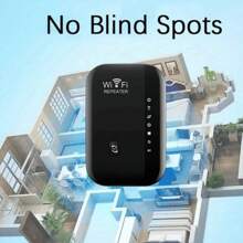 300Mbps WLAN-Signalverstärker und Erweiterungsverstärker - Ein Verstärker, der die Netzwerkreichweite erweitert, Ethernet-Anschluss, einfache Einrichtung, Alexa-kompatibel, Netzwerksignalverstärker | Moderner kabelloser Repeater | WLAN-Signalverstärker für Zuhause, Weiß und Schwarz