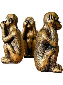 Bộ 3 tượng khỉ thông thái - Không nhìn thấy điều ác, không nghe thấy điều ác, không nói điều ác - Tượng khỉ bằng nhựa, thích hợp trang trí văn phòng và nhà cửa, lựa chọn quà tặng ý nghĩa. - Nhiều màu - Xem 3