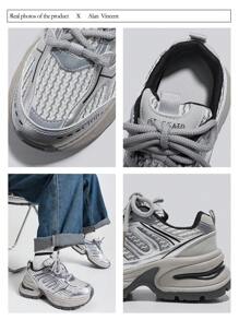 Alan Vincent 【城市运动鞋系列】银色运动鞋女鞋2025新款厚底运动鞋舒适时尚跑步鞋增高休闲运动鞋女户外鞋女士鞋透气网眼 - 灰色 - 查看 4