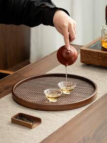 1 件核桃圆形托盘，适合小吃、甜点、饼干、开胃菜，多用途 - 紫紅色 - 查看 10