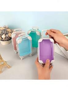 1 pieza Mini maleta y 8 piezas Set de cosméticos de lujo - Bolsa de ABS duradera y colorida, diseño portátil, adecuado para adolescentes y almacenamiento - Casa de muñecas - Perfecto para viajes, fiestas, regreso a la escuela y organización de artículos pequeños. (Bolsa de maleta disponible en múltiples colores) - Multicolor - Ver 2