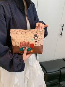 可爱卡通印花化妆包 复合面料化妆包 唯美女士手提包 钱包 收纳化妆包 女生行李包 旅行收纳包 可爱收纳包 学生返校开学季必备旅行必备包 学校假期出游返校用品旅行包 女士 - 彩色 - 查看 4