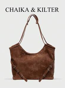 1 件纯色 PU 皮革时尚女士单肩包，休闲复古手提包，带按扣和拉链，大容量手提包适合旅行、购物、约会、女士礼物，适合少女、大学生、初学者和白领工作者，非常适合办公室、学校、工作、商务、通勤、户外、旅行、徒步旅行