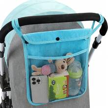 Baby Stroller Bag Hanging Net Big Bags Portable Baby Umbrella Storage Bag Pocket Cup Holder Organizer Universal Useful Accessory Double Layer Baby Stroller Hanging Bag Net Bag Baby Umbrella Bag Universal Baby Stroller Storage Bag Baby Bottle Water Cup Bag - Multicolor - View 12